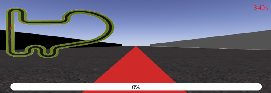 Image captured by the car's camera in a straight line